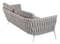 SOFA 2- OSOBOWA KAMPALA 190X82X65CM ALUMINIUM WHITE TKANINA SUNBRELLA QDF JASNA SZARA, SZNUR OFF ...