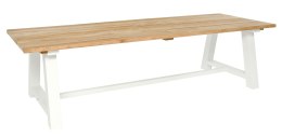 ST Oacute;Ł OBIADOWY BLANC 280X100X77CM TEAK BIEL, TOP 4CM TEAK NATURAL