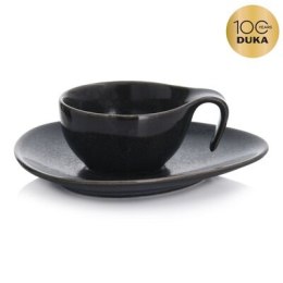 Filiżanka do espresso ze spodkiem DUKA TIME BLACK 60 ml porcelanowa