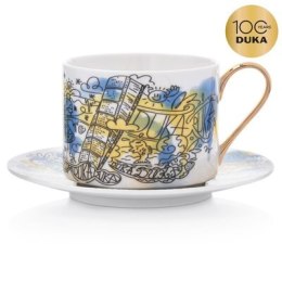 Filiżanka ze spodkiem DUKA STREET ART MATHSOMA 320 ml porcelanowa