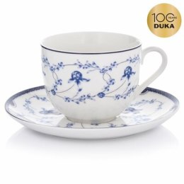 Filiżanka ze spodkiem w kwiatki DUKA FELICIA FIRANDE 230 ml porcelanowa