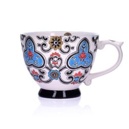 Kubek DUKA ANDALUSIA 400 ml biały czarny porcelanowy