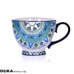 Kubek DUKA ANDALUSIA 400 ml biały niebieski porcelanowy