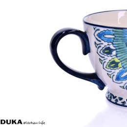 Kubek DUKA ANDALUSIA 400 ml biały niebieski porcelanowy