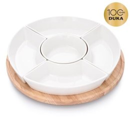 Mini taca obrotowa do serwowania DUKA WAREWOOD MINI 21 cm biała porcelanowa