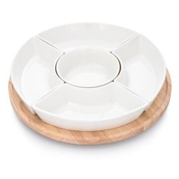 Mini taca obrotowa do serwowania DUKA WAREWOOD MINI 21 cm biała porcelanowa