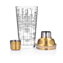 DUKA BAR SHAKER 400ML SZKŁO, ZŁOTY