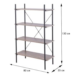 Regał metalowy na 4 półki Loft 130 cm