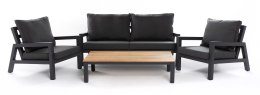 ZESTAW MYLA 4-ELEMENTY, 2FOTELE 80X100X95, SOFA 184X100X95 STOLIK 140X75X35 ALU ANTRACYT TKANINA ...