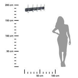 Ozdobny wieszak z 5 haczykami ciemny