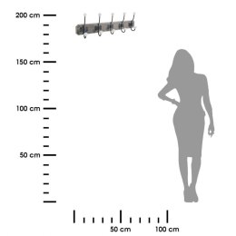 Ozdobny wieszak z 5 haczykami jasny
