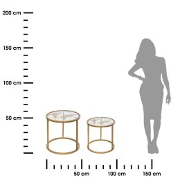 Komplet 2 stolików kawowych Gold Map