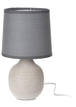 Lampa stołowa szara z abażurem 25 cm